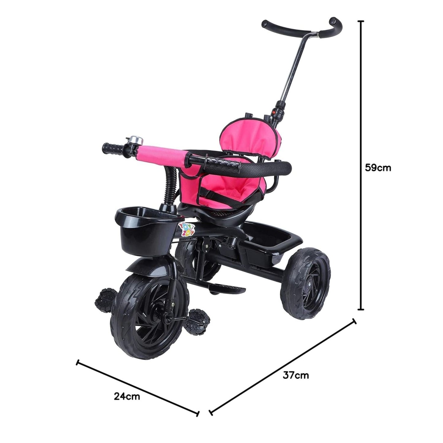 Toyzoy Maple Pro Max Tricycle for Kids, Solid Metal Frame, Foldable Canopy, Cushioned Seat, Parent Handle, Footrest, Plug & Play Wheels, Boys & Girls 1-5 Years, TZ-532 (Blue)