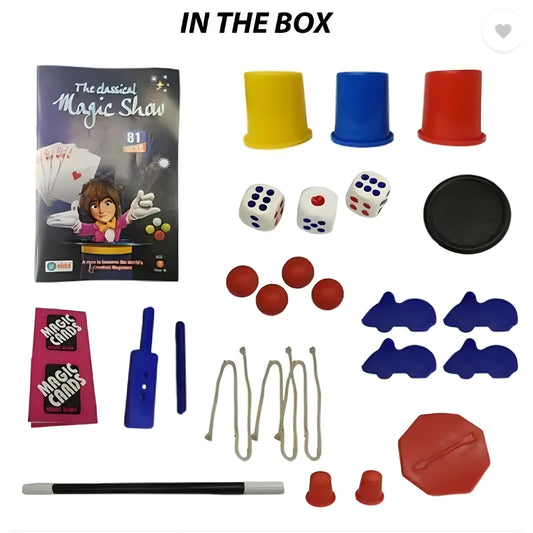 EKTA Classical Magic Show Tricks Set – 50+ Easy Illusions, Sturdy Props & Video Guides, Ages 8+, Black