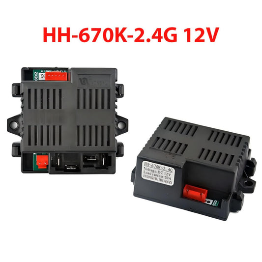 MM TOYS HH-670K 12V Bluetooth Receiver Controller Circuit 2.4G Car Motherboard Accessory Pcb Board Essential for Kids Electric Ride-On Car Repairs, Max 20A- Black