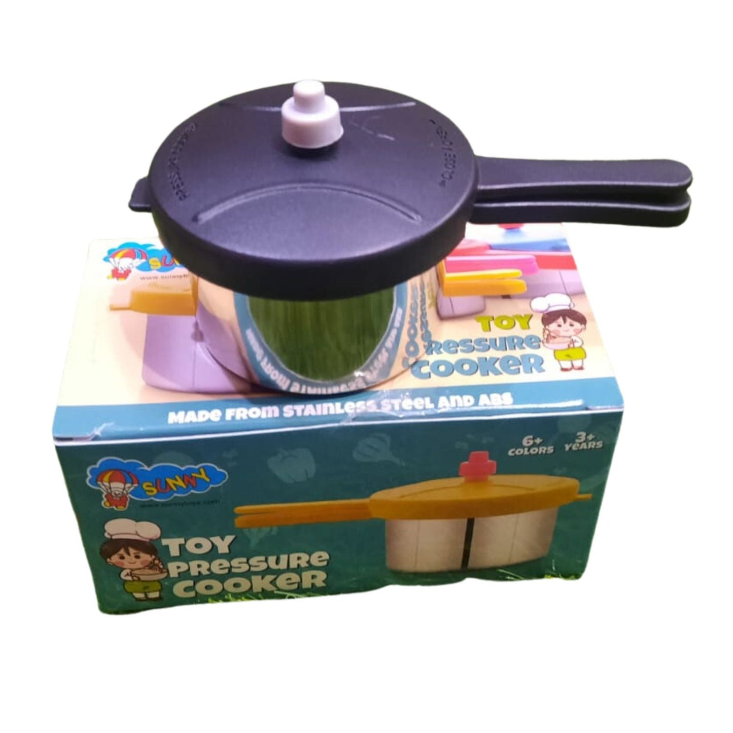 MM TOYS LittleChef Mini Real Like Pressure Cooker Cooking Playset | Turn Open Lid | Heavy Stainless Steel | Safe and Fun - Color May Vary