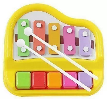 MM TOYS Xylophone Piano - 5 Scales, Dual Play, Stimulating Musical Toy for Children, Educational Fun for Kids - Multicolor