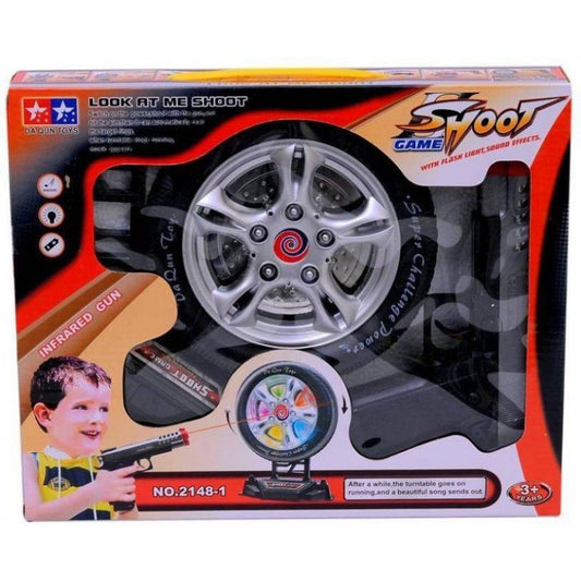 MM Toys Gifting Laser Target Gun Toy Shooting Game with Music and Lights | Black | For Kids 3 to 7 Years