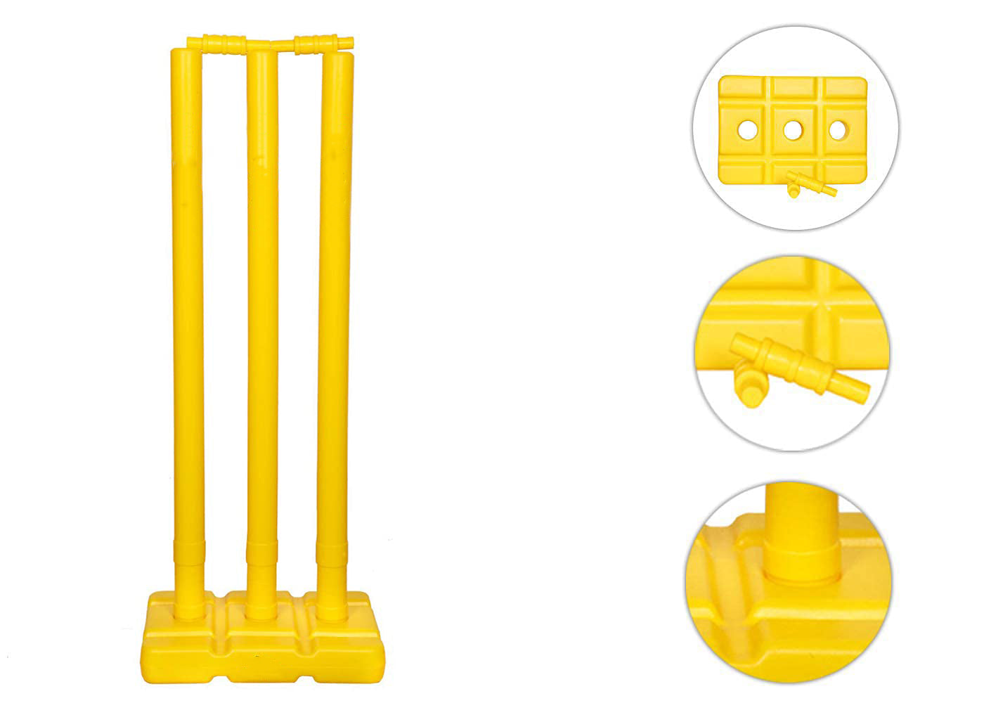 MM TOYS India Best Heavy Plastic Cricket Stumps Set Durable and Easy-to-Use - Yellow