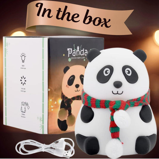 MM TOYS Rechargeable Silicone Panda Night Light for Kids – 7-Color LED Changing Lamp, Soft BPA-Free Mini Bedside Nightlight, Cute Nursery Decor & Gift (Multicolour)