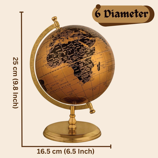 Winner Educational Globe for Kids 8+ Years, Political World Map, Decorative Metal Stand, Learning Tool, Color As Per Stock