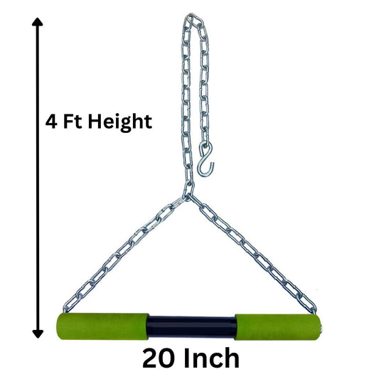 MM TOYS Hanging bar Pull Up Bar Steel Sangal Height Increase for Chin Up Bar Hanging Rod for Home/Gym Use for Men Kids Boys Adults Fitted with Heavy Chain Sangal (Green) 4FT