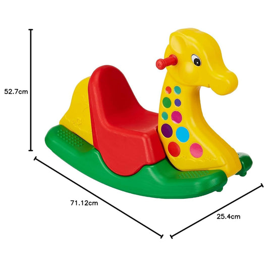 MM TOYS jumbo rocking giraffe ride-on, heavy plastic body, multicolor, 1–5 years