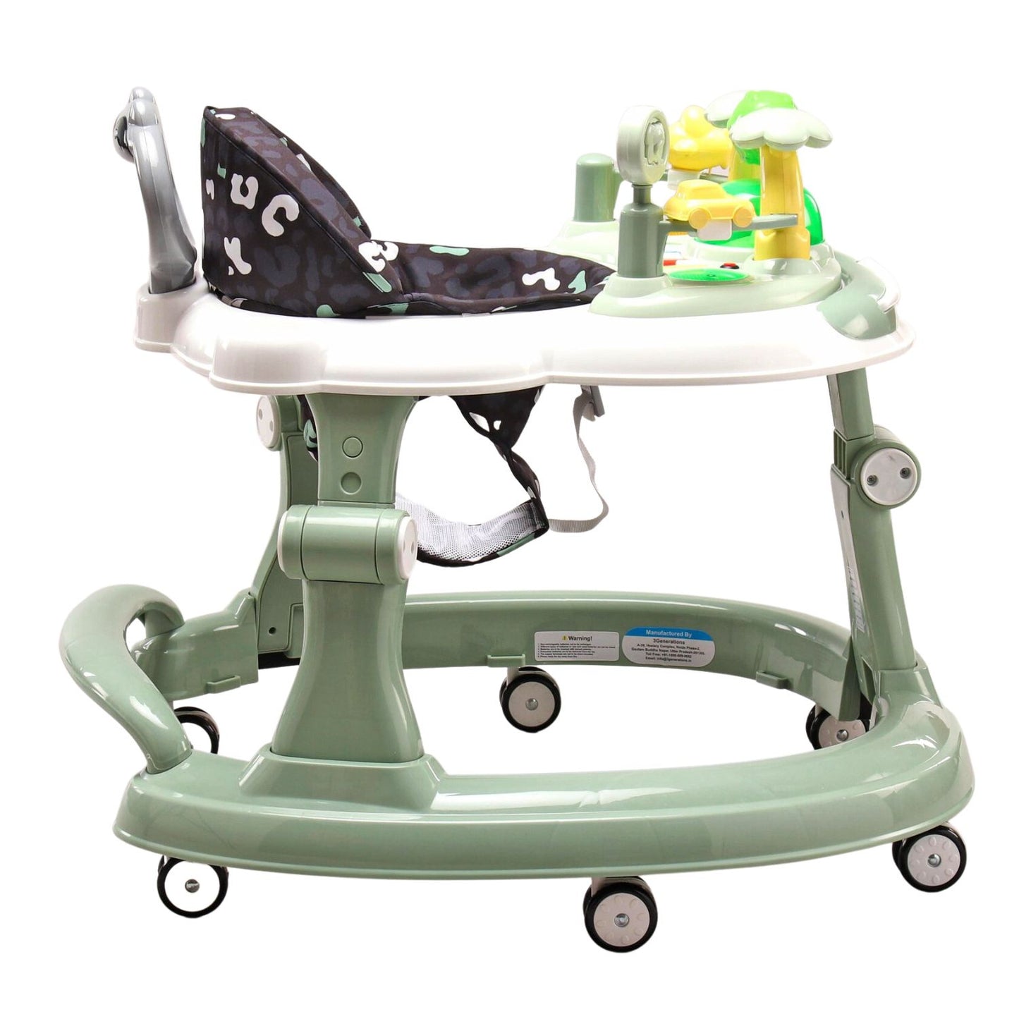 Steelbird Premium Adjustable Baby Walker with Fun and Learning Toys with Light and Music for 9 Month to 3 Years - Green