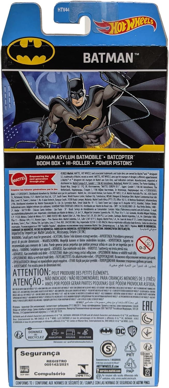 Hot Wheels Car 2024 Batman Pack of 5 (Arkham Asylum batmobile, Batmobile, Boom Box, Hi Roller, Power pistons) Multi - Color