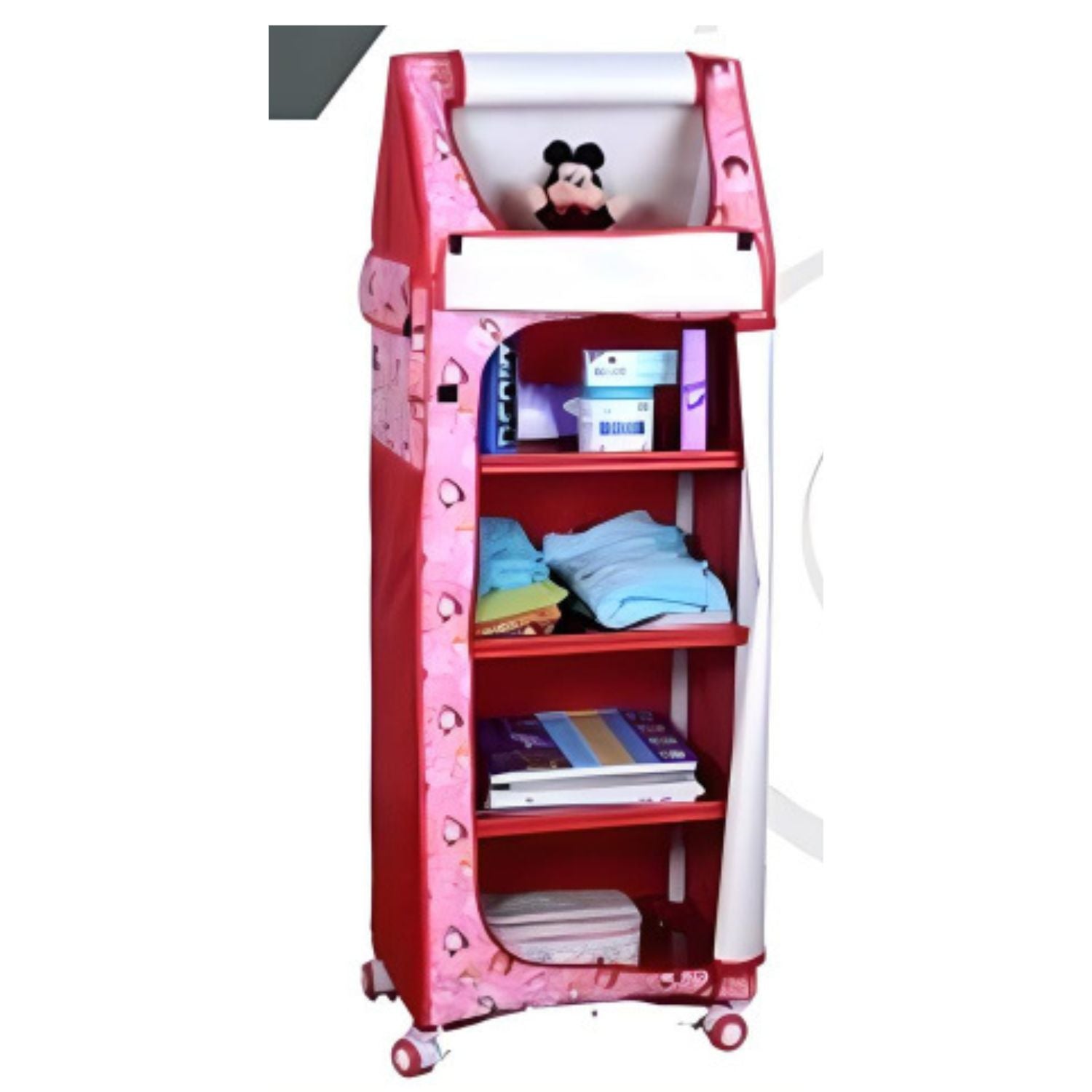 MM TOYS BigBoss Portable Almirah Multipurpose 5 Shelf 60 inch Big Size For Kids Wardrobe Toy Rack With Superior Fabric Mobile Durable