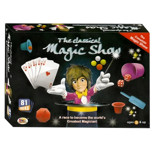 EKTA Classical Magic Show Tricks Set – 50+ Easy Illusions, Sturdy Props & Video Guides, Ages 8+, Black