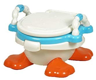 MM TOYS Panda Duck Potty Training Seat with Removable Bowl and Closable Cover - Blue