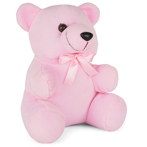 MM Toys: CuddlyCub, Super Soft Stuffed Teddy Plush Bear, 7.5 Inch, Ideal Gift for Kids/Girls, Perfect for Home Decor, Pink Color