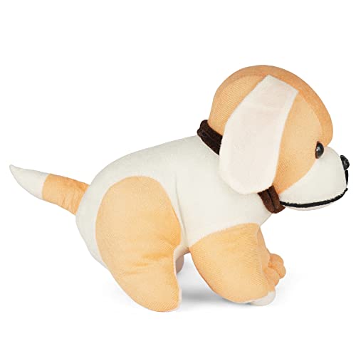 MM Toys CuddleDog Soft Cuddly Dog Plush, 10-Inch Size Perfect for Kids and Home Decor Polyester Fiber Filling