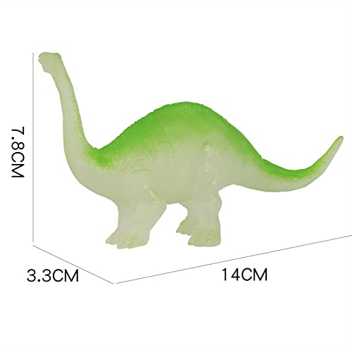 MM TOYS Glow In Dark Dino World Dinosours Animal Die Cast Toys Set Assorted 7 Inch Size Pack Of 7 Pcs - Multicolor