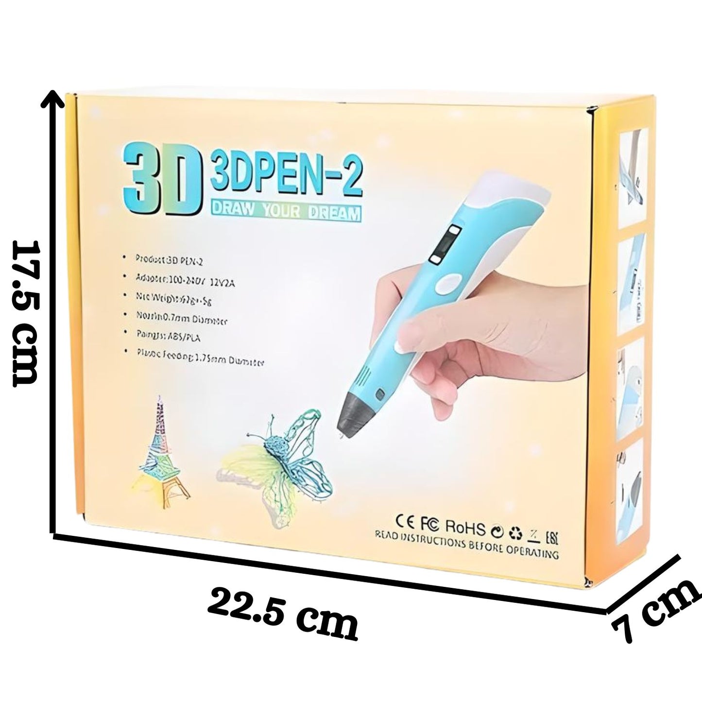 3D PEN INTELLIGENT DRAWING PROFESSIONAL 3D PRINTING PEN DRAWING 3D MODEL FOR KIDS AND ADULTS ,TYPES FOR CRAFTING, ART & MODEL