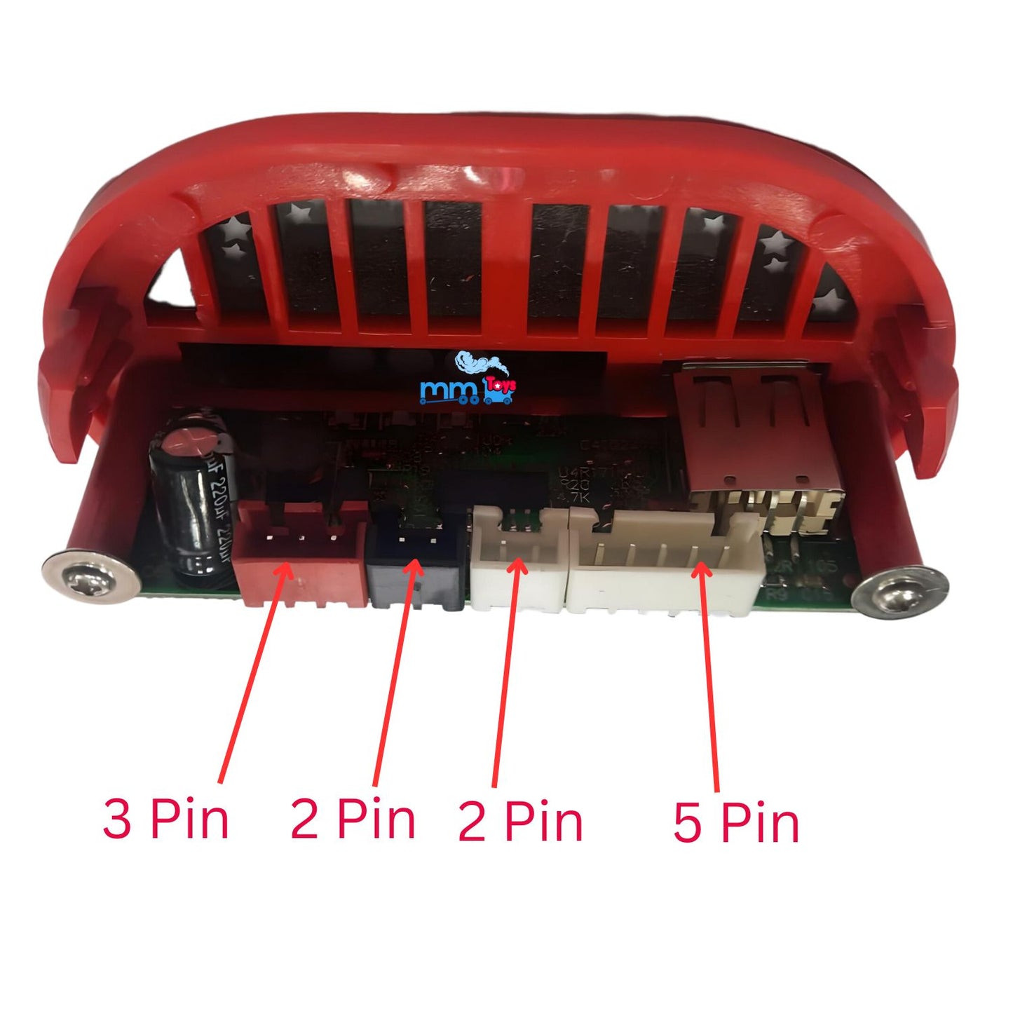 MM TOYS HH2287 Multifunction Music Player Control Panel 12V With USB Support And Battery Indicator For Kids Electric Ride on Car Jeep Bike - Red/Black
