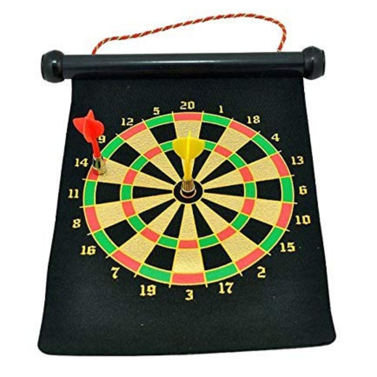 MM TOYS Foldable 12-Inch Magnetic Dart Board - Double-Sided with 2 Safe, Edgeless Darts Included