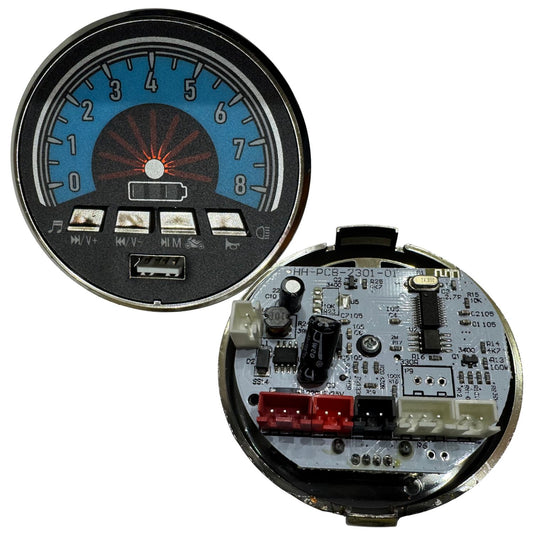 MM TOYS Musical Panel Spare Parts for R1, R3 Ride-On Bike, 12V Bluetooth Connectivity, Plastic Body, Accelerator Sound Effects