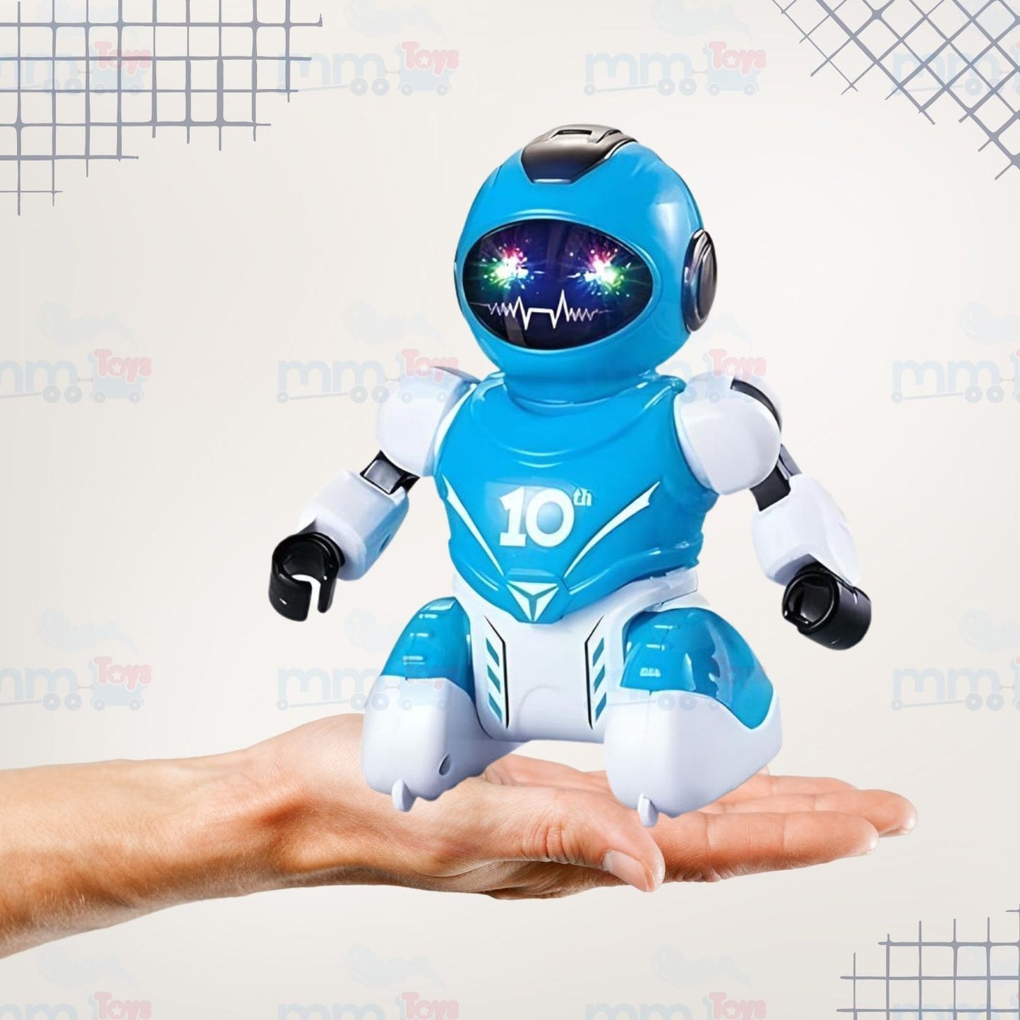MM TOYS Remote Control Soccer Robot Toy with Football, Rechargeable Battery, USB Cable include, Unisex Kids 5+ Years, Plastic Material