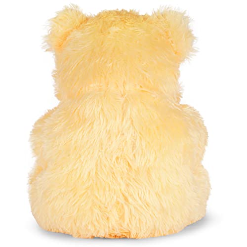 MM Toys PlushLove Cuddly Stuffed Love Heart Bear, 14-Inch Size - Perfect for Adults, Kids, and Home Decoration - Washable Polyester Fiber Filling