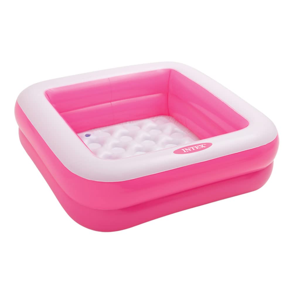 Intex 57100 Square Shape Inflatable Pool - Suitable for Ages 2 to 4 | 34"x34"x10" | Repair Patch Included - Color May Vary