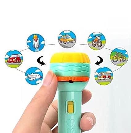MM TOYS 24 Patterns Projector Flashlight Torch, Kids Projection Light Toy Education Learning Night Light Before Going to Bed Best Gift for Kids 4 5 6 7 Years boy or Girl Learning and Playing