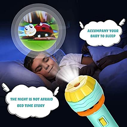 MM TOYS 24 Patterns Projector Flashlight Torch, Kids Projection Light Toy Education Learning Night Light Before Going to Bed Best Gift for Kids 4 5 6 7 Years boy or Girl Learning and Playing