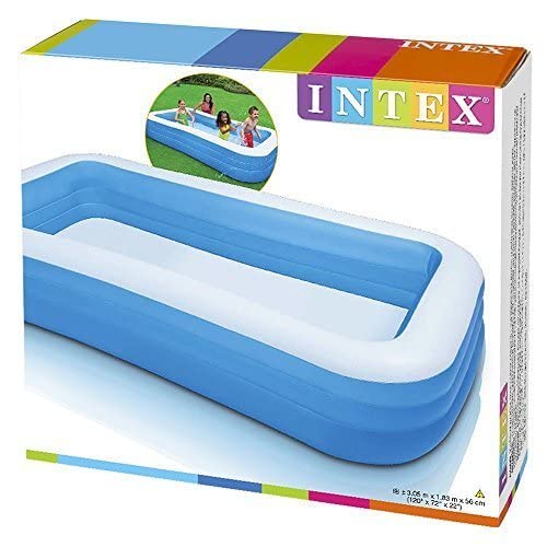 Intex 58484 Swim Center Family Inflatable Pool (Blue) - 269-Gallon Water Capacity | Suitable for Kids and Adults | 120"x72"x22
