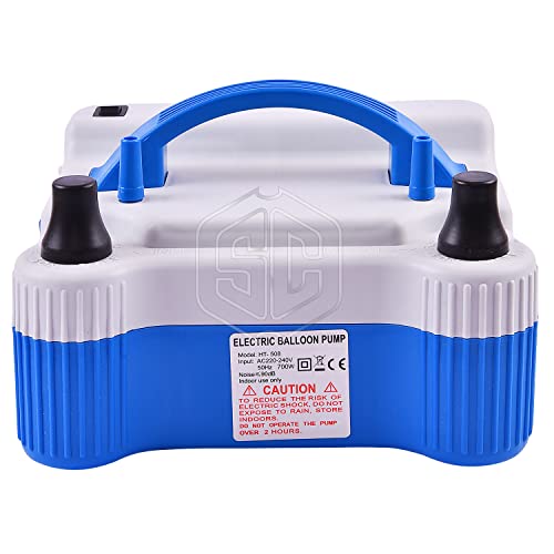 MM Toys Balloon Pump - High Power Electric Balloon pump Inflator with Dual Nozzles and Two Operation Modes, Ideal for Party Decorations- Multicolor