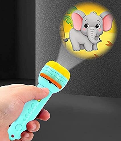 MM TOYS 24 Patterns Projector Flashlight Torch, Kids Projection Light Toy Education Learning Night Light Before Going to Bed Best Gift for Kids