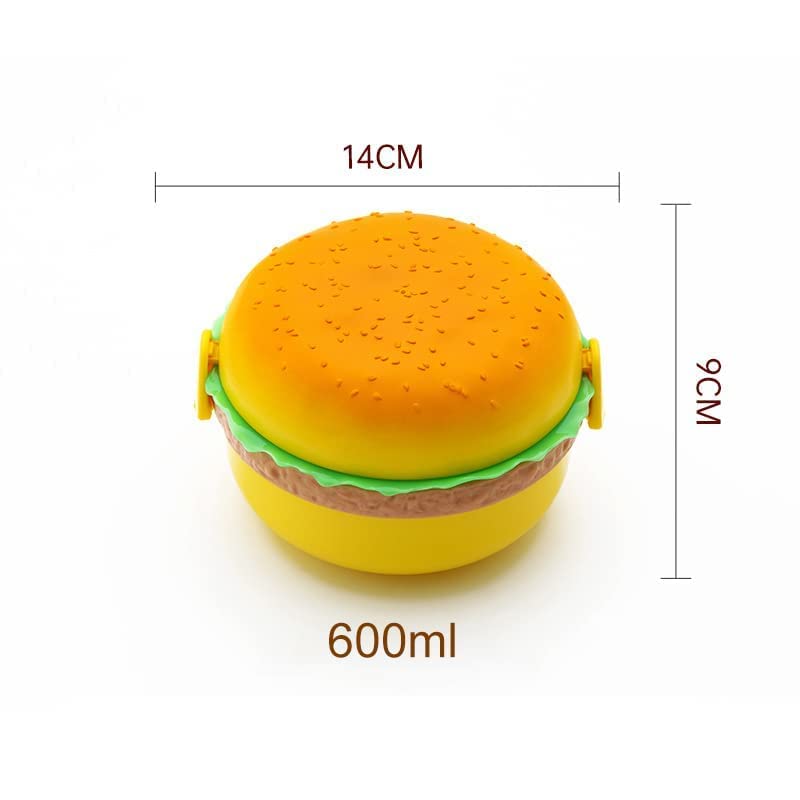 MM TOYS Burger Shape Plastic Lunch Box for Kids ,Tiffin Box, Leak Proof with Compartments (A)(LB-8803)