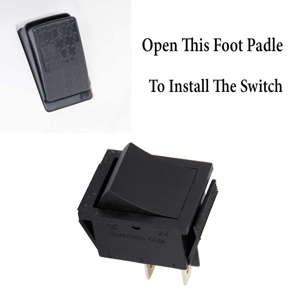 MM TOYS - 6V/12V Accelerator Foot Pedal Reset Switch-Control Switch, 6 Pins, Easy Installation, Black - For Kids Ride On Toys & Science Projects