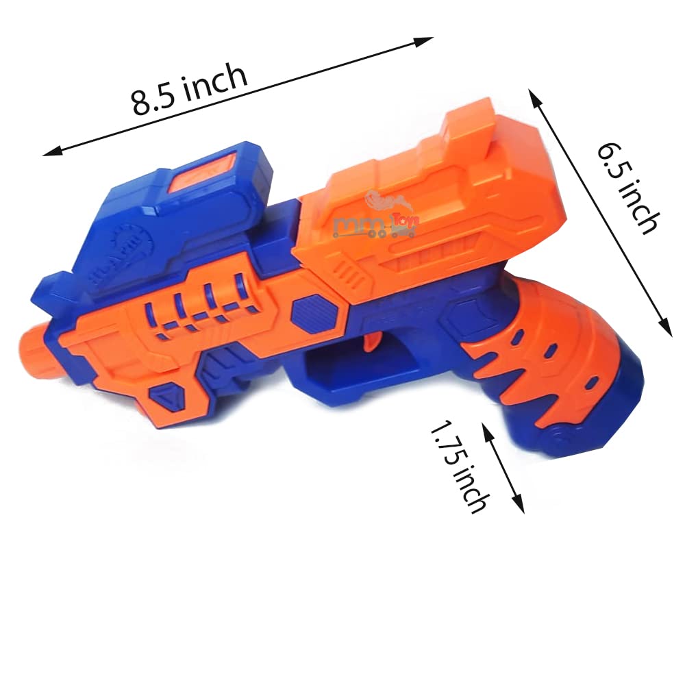 MM TOYS Foam Blaster Gun Toy Gun,Exiting Target Shooting 10 Soft Foam Bullets, Toy Gun for 6 7 8 9 Year Old boy - Orange/Blue