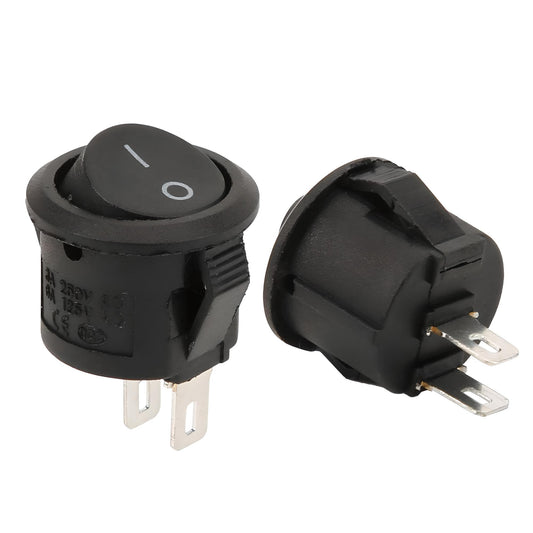 2 PIN ROUND ON/OFF/ON ROCKER SWITCH FOR BATTERY POWERED KIDS RIDE ON CAR, BIKES AND SCI PROJECTS