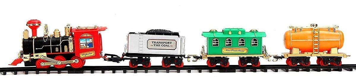 MM TOYS Choo Choo Toy Train with Track Toy Set , Classic Train With Real Smoke , Lights And Kids Aged 4 Years and Above