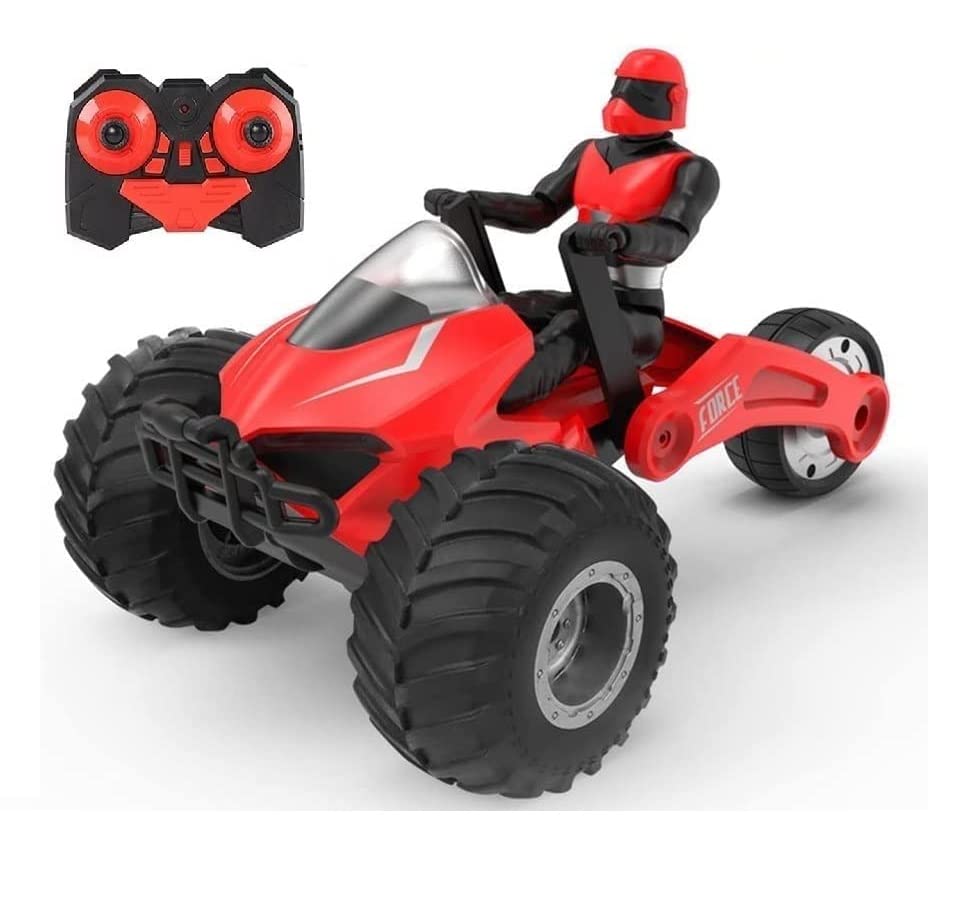 MM TOYS' R/C Stunt Racing Bike: 2.4 GHz, Dual Mode, Illuminated, Large Front Wheels, Rechargeable Batteries, One-Key Swing Mode, Extreme Stunt Performance