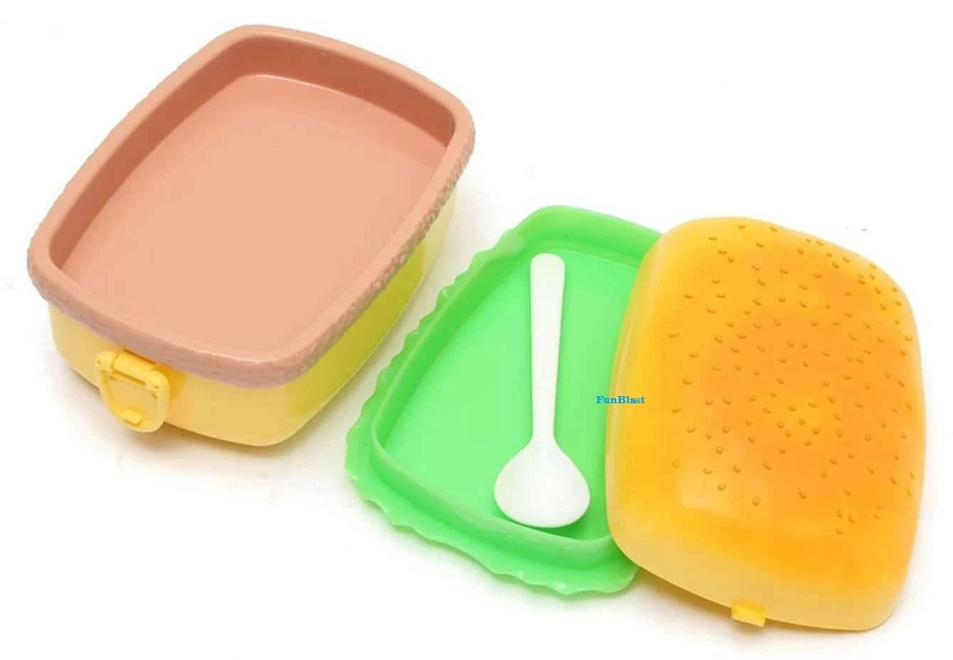 MM TOYS Burger Shape Lunch Box for Kids - Tiffin Box, Lunch Box for Kids, Return Gifts for Kids