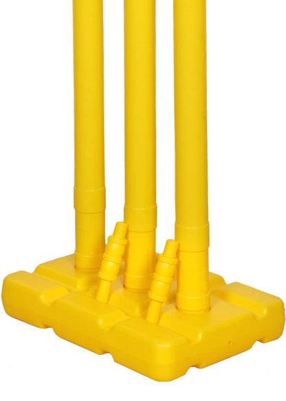 MM TOYS India Best Heavy Plastic Cricket Stumps Set Durable and Easy-to-Use - Yellow
