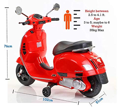 MM TOYS Electric Activa Scooter Ride-On for Kids - Light, Music, USB Support, Ideal for 3 to 6-Year-Old Kids, Model 618, 6V Rechargeable Batteries, Capacity up to 35 Kg
