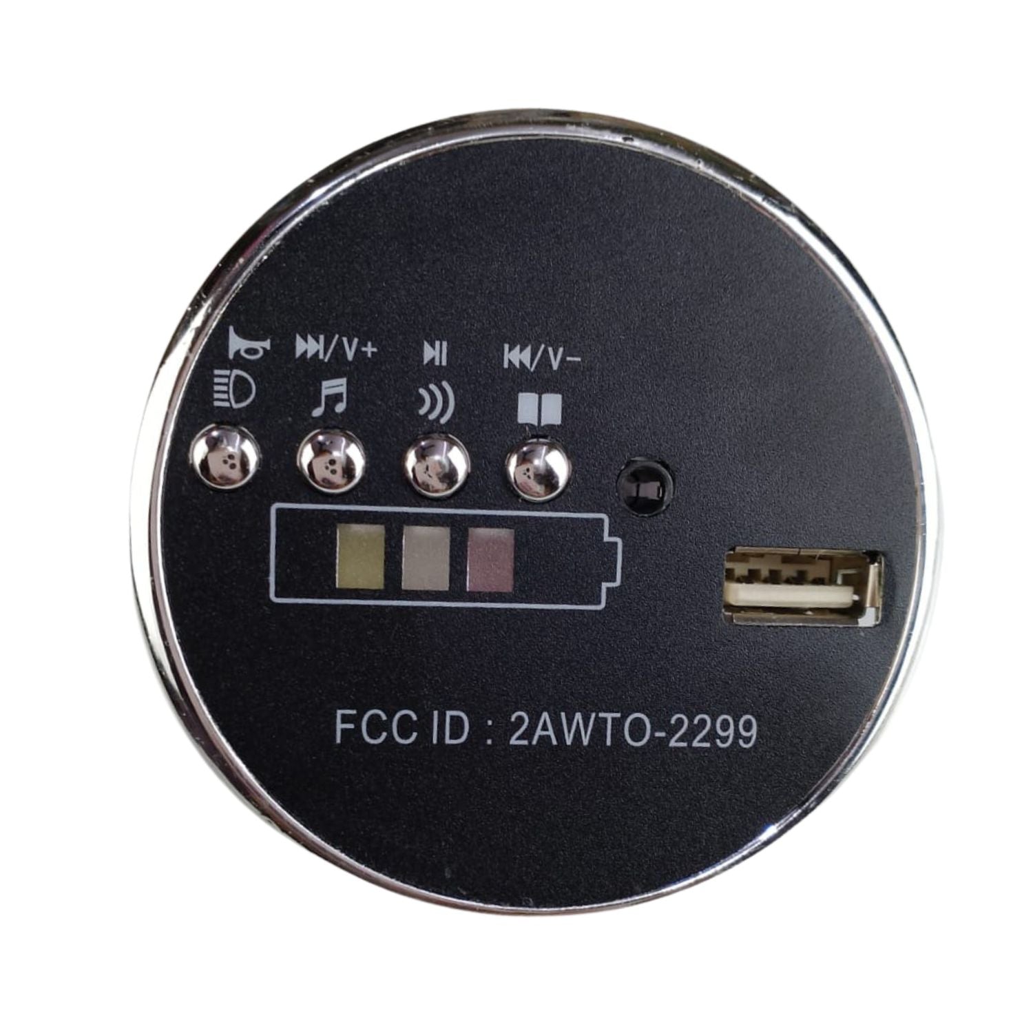 MM TOYS S-ZJC Music Player Panel Board for R1 R3 Bike Ride-On, Round Shape, Complete Replacement Part with USB AUX, Battery Charging Indicator,