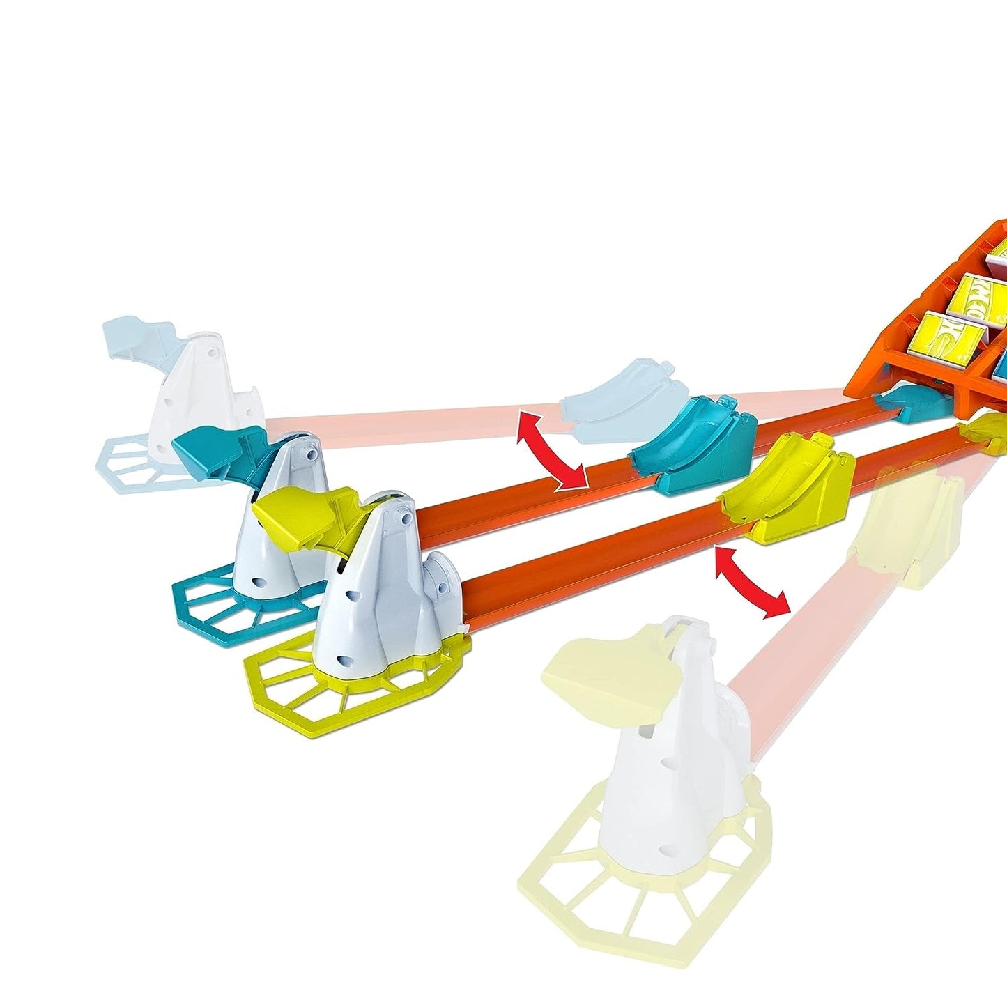 Hot Wheels Launch Across Challenge Track Set - Exciting Racing Action, Crash and Score, Flipout Track, Includes One Car, Multicolor GBF89