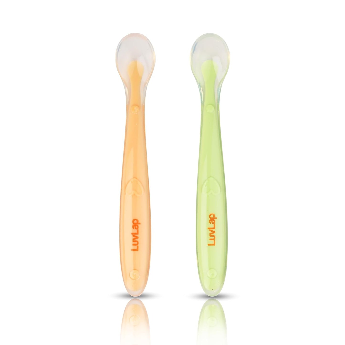 Luvlap Tiny Tot Slilicon Feeding Spoon Set -Ergonomic for Babies, Soft Silicone, Non-Toxic For 0+ Months - Yellow (19093)