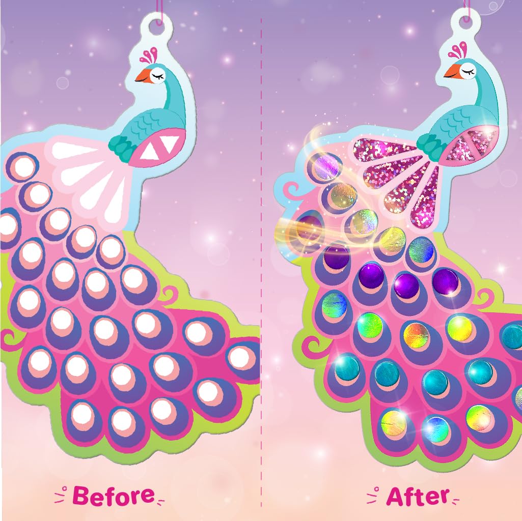 Imagimake Mirror Mosaic Butterfly & Peacock | DIY Mosaic Craft kit | 450+ Foil Sticker | Birthday Gift for Girls Ages 3 4 5 to 8 Year Old