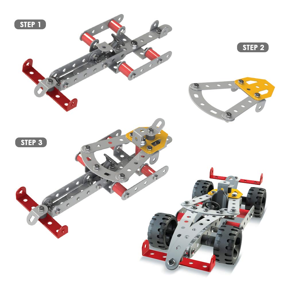 Zephyr Mechanix 3 Engineering System - 202-Piece Construction Kit for Kids (18 Models, Age 7+)