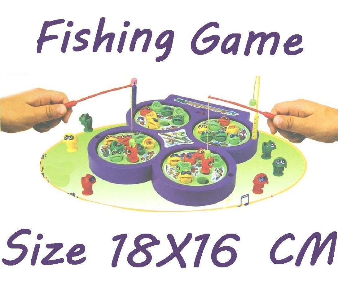 MM TOYS Musical Fish Catching Game - Includes 32 Colorful Fishes and 4 Fishing Rods - Engaging Sound Effects - Ideal for Kids Age 3+