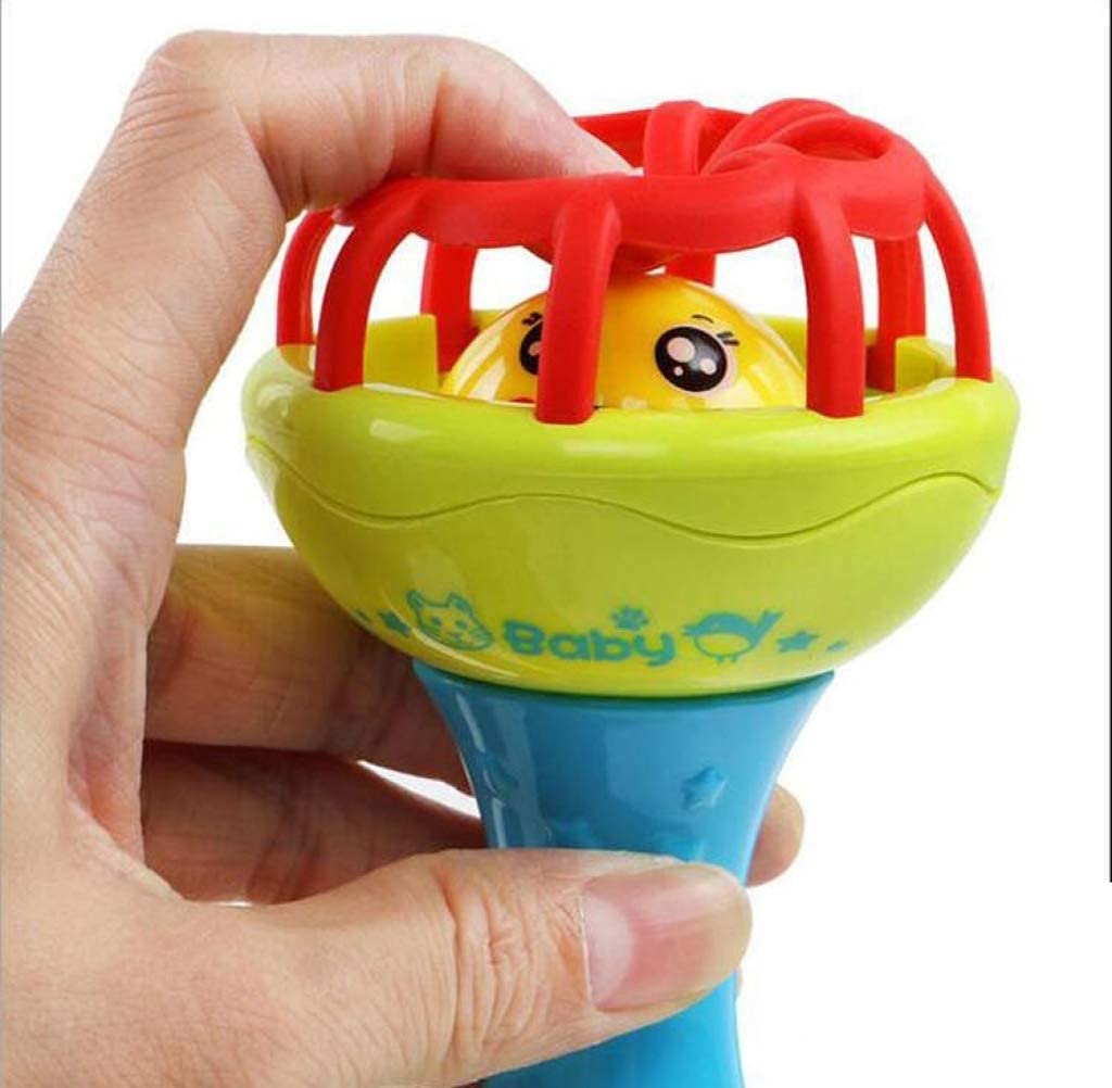 MM TOYS Soft Rattle Teether Dumbbell & Silicon Ball Rattle Toy - Non-toxic, BPA Free, For Newborn & Infants - Multicolor