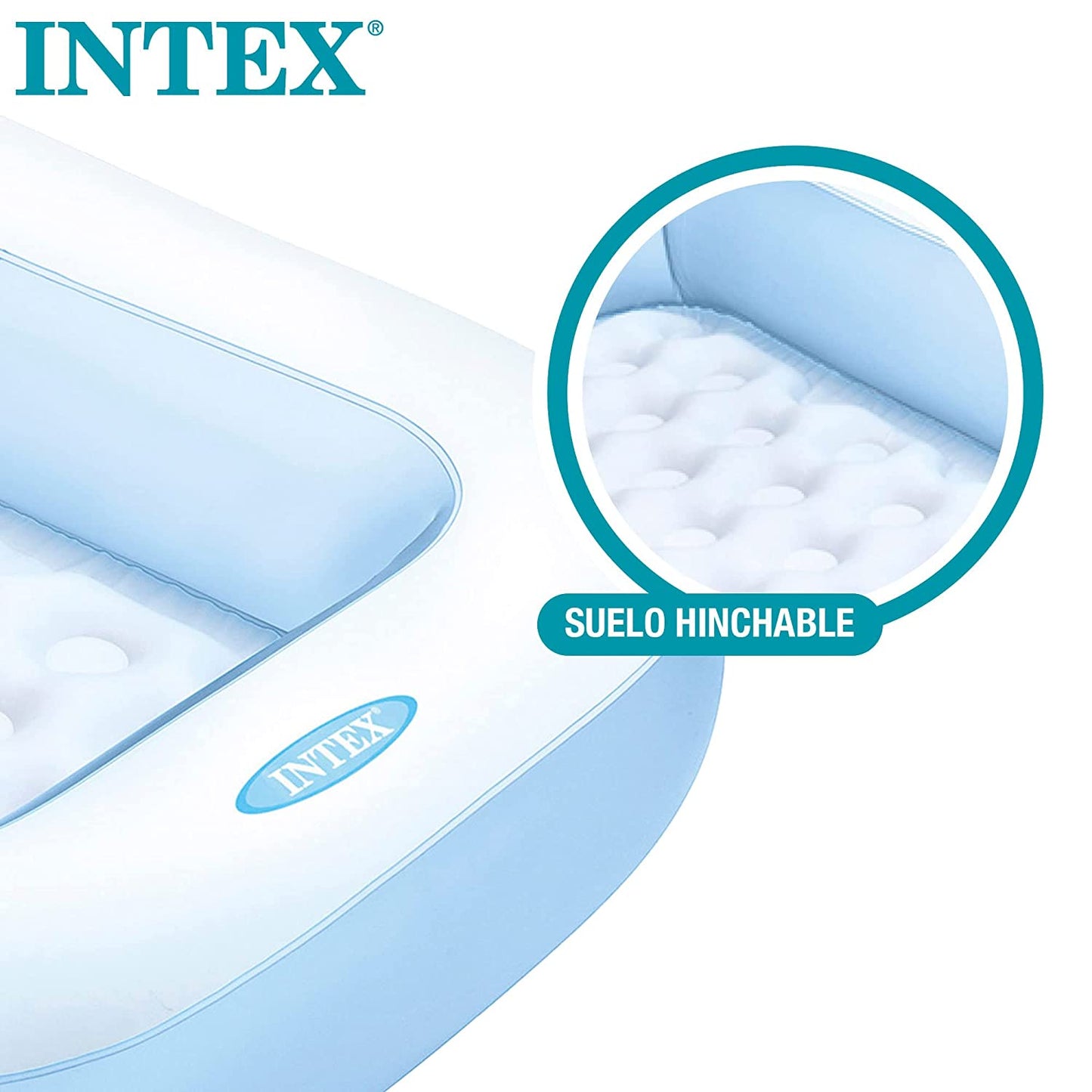 Intex 57403 Multicolor Inflatable Rectangular Pool | 166x100x28 cm | Soft Inflatable Floor | Ideal for Balconies and Terraces