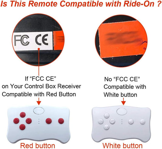 MM TOYS TX10 Remote Control 2.4 Ghz With White Buttons For Kids Electric Car Rideon Toy Part Accessories - White