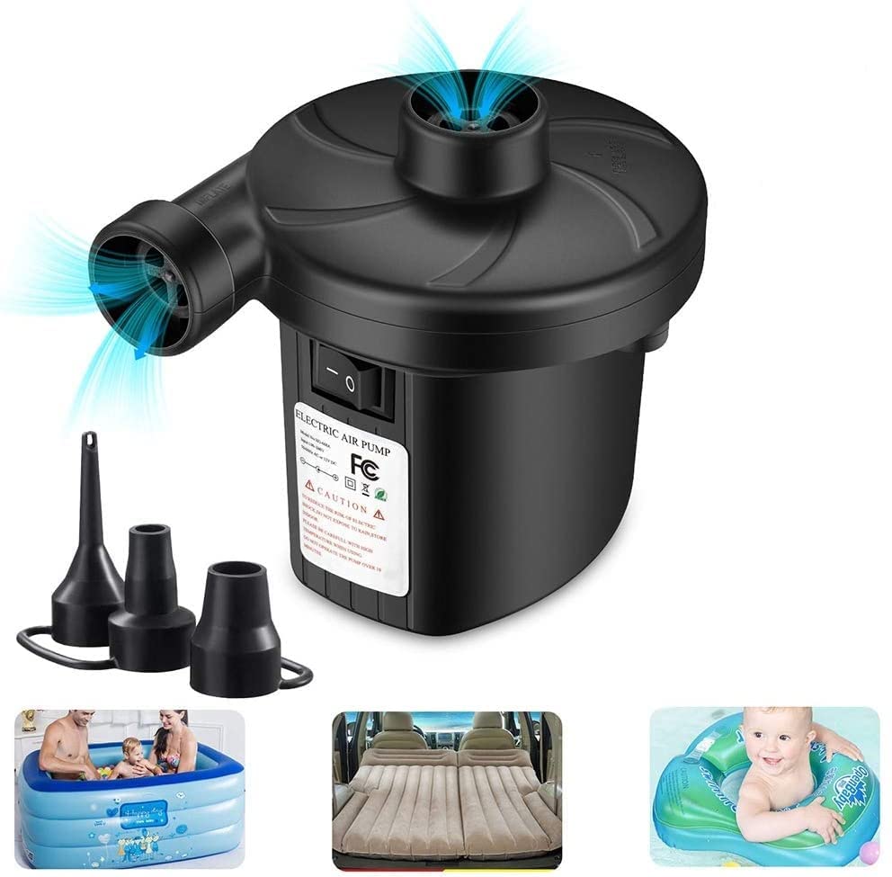 Multipurpose Electric Air Pump for Swift Inflation/Deflation of Air Beds, Pools, Toys, and More